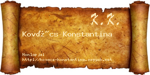 Kovács Konstantina névjegykártya